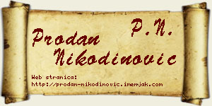 Prodan Nikodinović vizit kartica